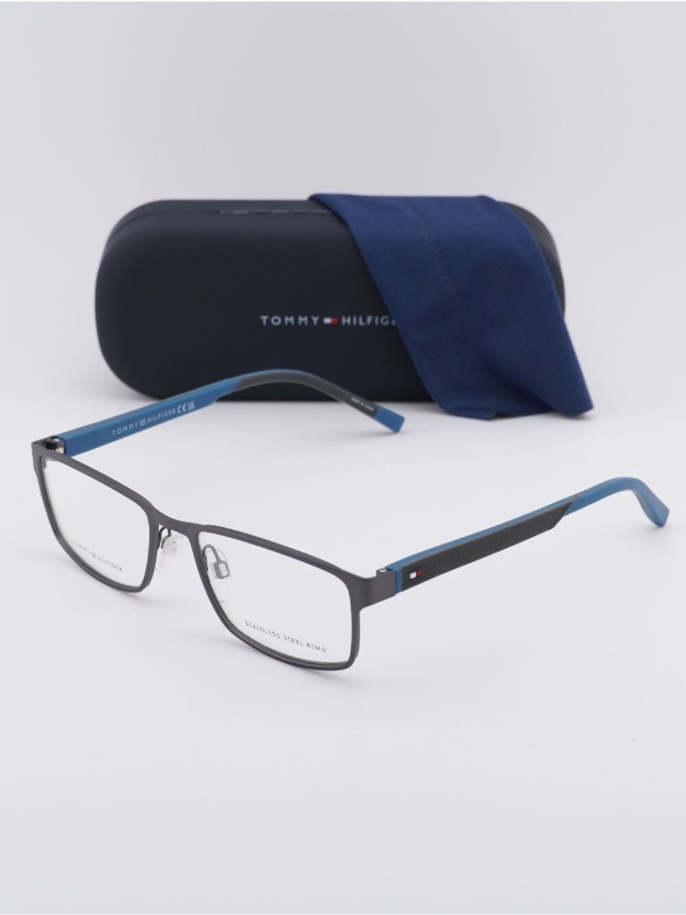 Tommy Hilfiger TH 2146 0R80 00 Rectangle Eyeglasses 54mm – Matte Dark Ruthenium